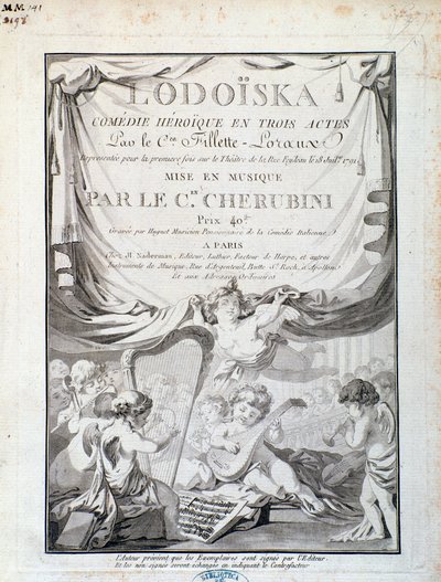 Frontispício de Lodoiska, ópera de Luigi Cherubini de Italian School