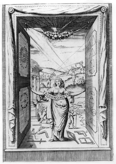 Frontispício de Trigonometria por Bonaventura Cavalieri, 1643 de Italian School