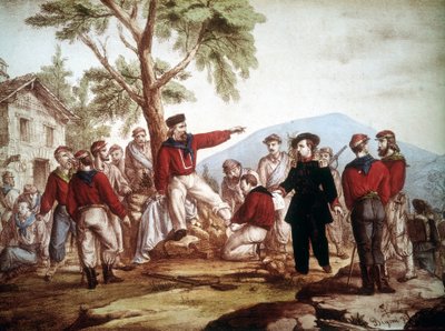 Garibaldi (1807-1882) ferido em Aspromonte. de Italian School