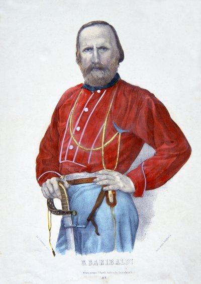 Garibaldi, ilustração da história da Itália de Italian School