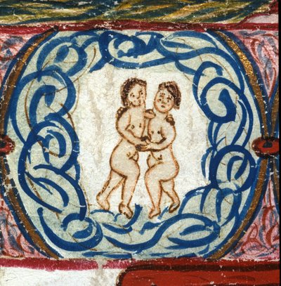 Signo de Gêmeos. Horóscopo italiano datado de meados do século XV. de Italian School