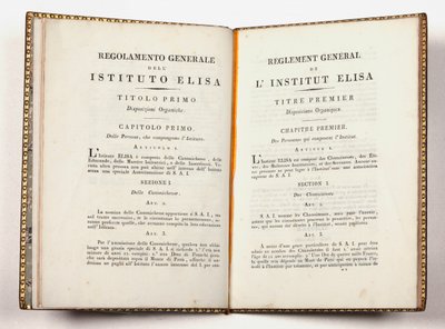 Regulamento Geral do Instituto Elisa de Lucca, concedido em Lucca, em 14 de julho de 1811 (impresso) de Italian School