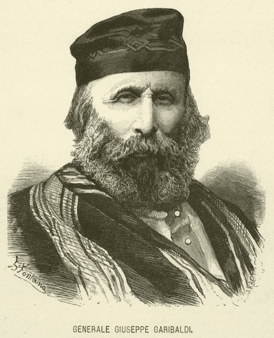 General Giuseppe Garibaldi (gravura) de Italian School