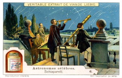Giovanni Schiaparelli, Observando o céu (gravura) de Italian School