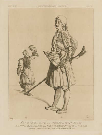 Trajes gregos do século XIX de Italian School