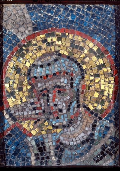 Cabeça de Santo Ambrósio, primeira metade do século IX (mosaico) de Italian School