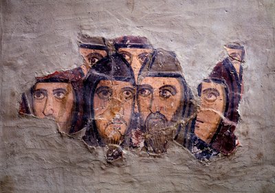 Chefes de monges orientais. Fresco do oratório de Santa Sílvia, séc. IX - X de Italian School