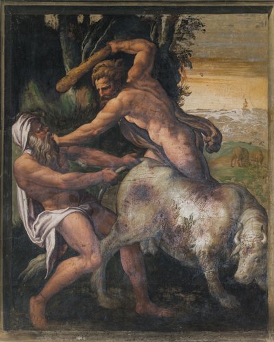 Hércules matando o touro Cretan, Sala Amarela de Italian School