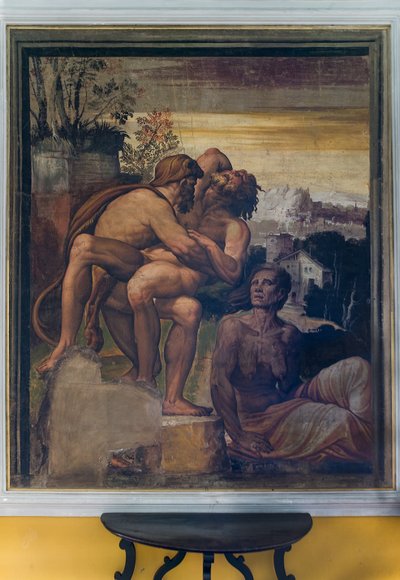 Hercules a matar Antaeus, da Sala Amarela de Italian School