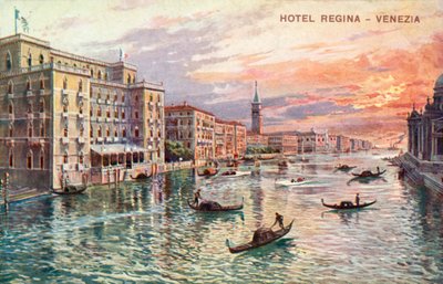 Hotel Regina, Veneza (litografia a cores) de Italian School