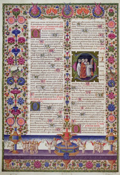 Página iluminada do Livro dos Salmos, da Bíblia Borso d