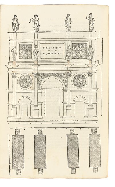 Ilustração de L&39;Architettura, de Leon Battista Alberti (1404-72), traduzida para o italiano por Cosimo Bartoli (1503-72). Florença: Lorenzo Torrentino de Italian School