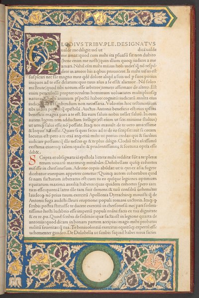 Tipo romano renascentista italiano, de Epistolae ad Brutum, de Marcus Tullius Cicero de Italian School