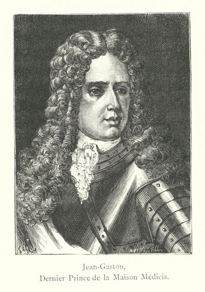 Jean-Gaston, último príncipe da Casa dos Médicis (gravura) de Italian School