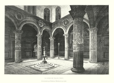 O Pátio do Palácio Velho, Ornamentação de Michelozzo Michelozzi de Italian School