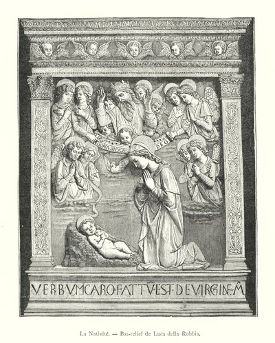 La Nativite, Bas-relief de Luca della Robbia (gravura) de Italian School