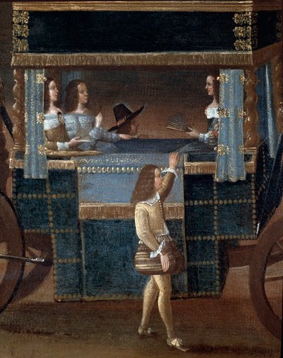 Senhoras no carro, detalhe (Pintura de Italian School
