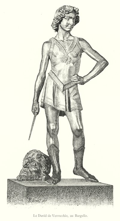 Le David de Verrocchio, no Bargello (gravura) de Italian School