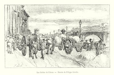 As Areias do Arno, Desenho de Filippo Liardo (gravura) de Italian School