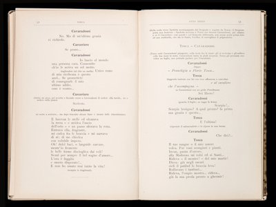 Libretto de Tosca por Giacomo Puccini, Edição Ricordi, Itália de Italian School