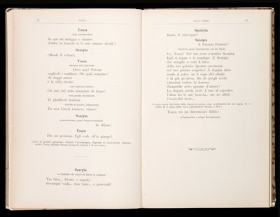 Libretto de Tosca por Giacomo Puccini, Edição Ricordi, Itália de Italian School