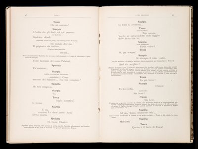 Libretto de Tosca por Giacomo Puccini, Edição Ricordi, Itália de Italian School