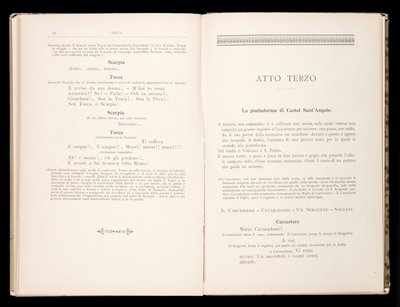 Libretto de Tosca por Giacomo Puccini, Edição Ricordi, Itália de Italian School