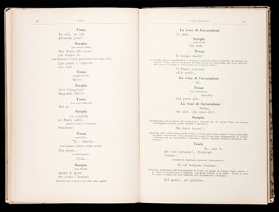 Libretto de Tosca por Giacomo Puccini, Edição Ricordi, Itália de Italian School
