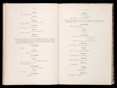 Libretto de Tosca por Giacomo Puccini, Edição Ricordi, Itália de Italian School
