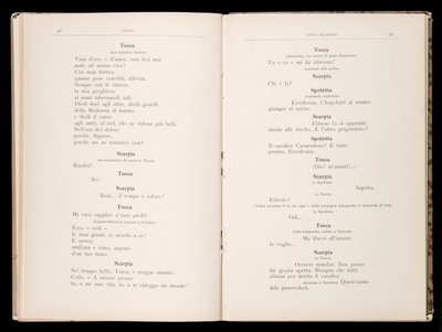 Libretto de Tosca por Giacomo Puccini, Edição Ricordi, Itália de Italian School
