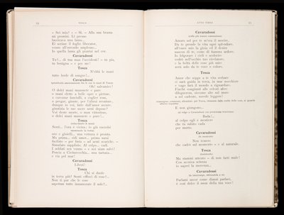Libretto de Tosca por Giacomo Puccini, Edição Ricordi, Itália de Italian School
