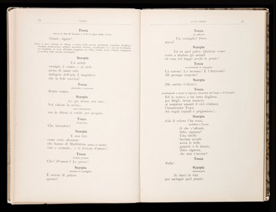 Libretto de Tosca por Giacomo Puccini, Edição Ricordi, Itália de Italian School