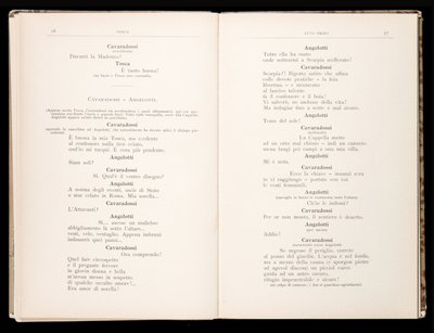 Libretto de Tosca por Giacomo Puccini, Edição Ricordi, Itália de Italian School