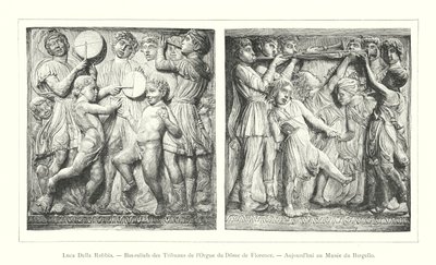 Luca Della Robbia, Bas-reliefs dos Tribunais do Órgão da Cúpula de Florença, agora no Museu Bargello (gravura) de Italian School