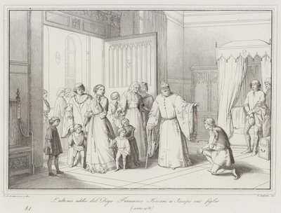 O último adeus de Doge Francesco Foscari ao seu filho Jacopo de Italian School