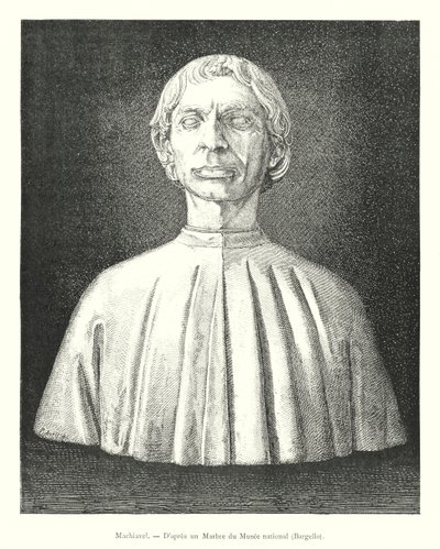 Machiavelli, De um mármore no Museu Nacional, Bargello (gravura) de Italian School
