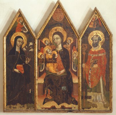 Madonna com Criança entre Santa Clara e São Basílio de Italian School