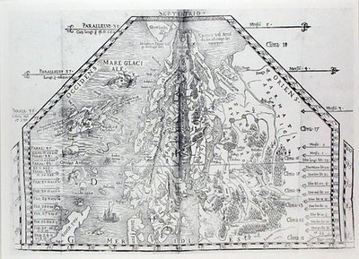 Mapa da Escandinávia, a partir de um atlas de Olaus Magnus de Italian School