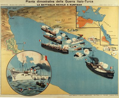 Mapa da Batalha da Baía de Kunfuda de Italian School