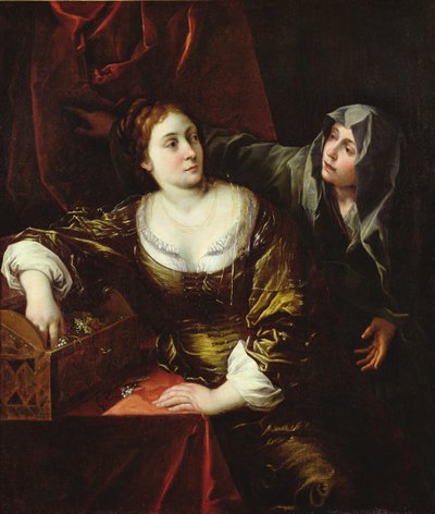 Marta e Maria ou, mulher com sua empregada de Italian School