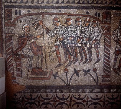 Revolta de Matatias contra os gregos sírios (mosaico) de Italian School
