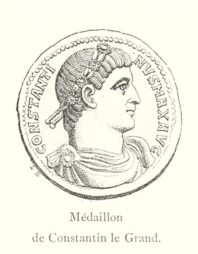 Medalhão de Constantino o Grande (gravura) de Italian School