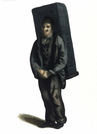 Milanese Metier: um vendedor ambulante de carvão (ou fabricante de carvão). de Italian School