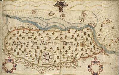 Montello, mapa, século XVIII, Veneto, Itália de Italian School