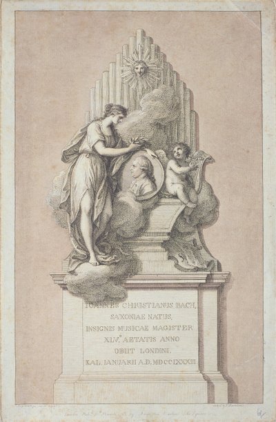 Monumento a Johann Christian Bach (1735-1782) gravado por Francesco Bartolozzi (1727-1815) 1782 de Italian School