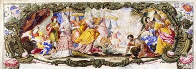 Moisés, Arão e os filhos de Israel no deserto reunindo Maná, c.1600-1630 de Italian School