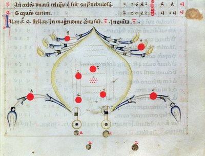 Ms.1036 A constelação de Câncer, a partir de estrelas, tradução latina da Al-Sufi (903-986 AD) de Italian School