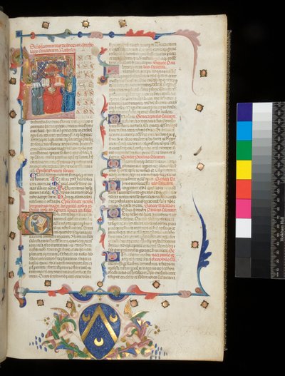 Sra. 390. Sêneca a Jovem, Ópera, e Sêneca a Velha, Excerpta controversiarum, f.1r. Incipit página com a história inicial [L] morando Jerônimo, São Paulo e Sêneca, Vêneto de Italian School