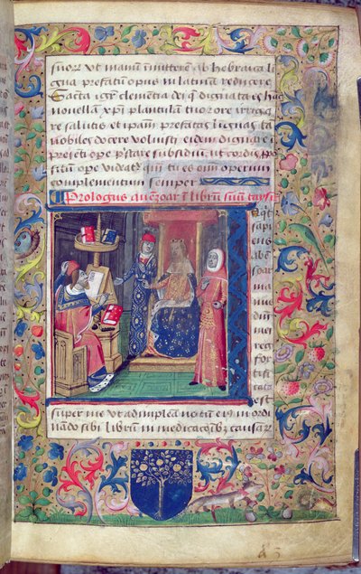 5113 Apresentação por John of Capua (fl.1262) ao seu patrono da sua tradução em latim de 