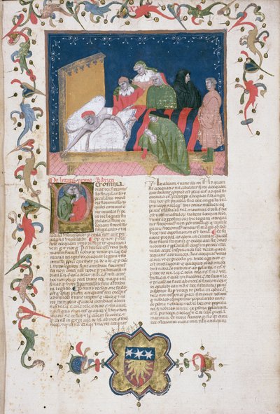 Ms Hunter 6 f.1r Um homem fazendo seu testamento, de 